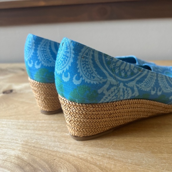 STUART WEITZMAN THEODORA & CALLUM SANDAL 9 ESPADRILLE WEDGE OPEN TOE COASTAL - Picture 6 of 12